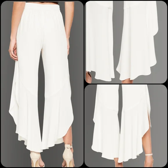 BARDOT Linda ruffle pant flares ivory size 8 RRP $99.99 - Picture 2 of 6